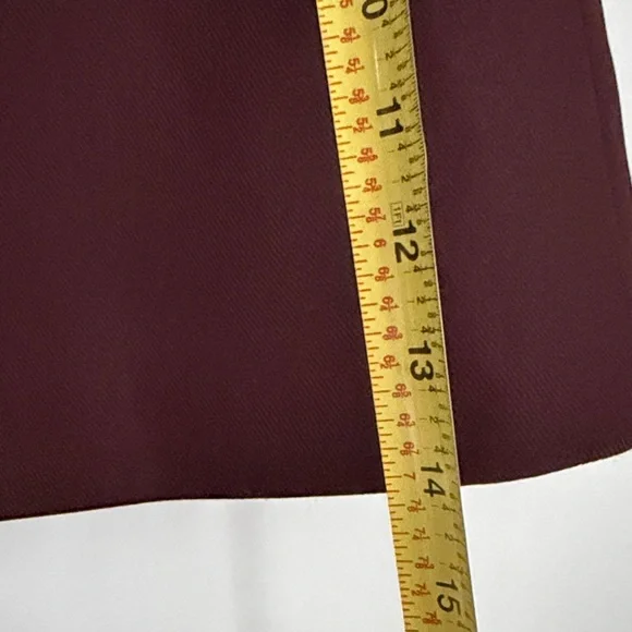 Commense Retro Belted Zipper Skirt chocolate brown faux wrap asymmetric XS nwt - Picture 6 of 8